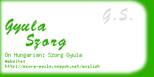 gyula szorg business card